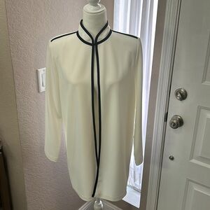 Chico’s White jacket or topper with black trim